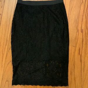 Candies Sz Small black lace skirt over mini black lining
